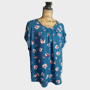 41 Hawthorn Blue Floral Blouse XXL